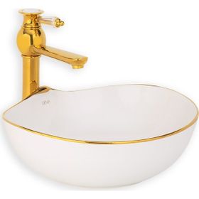 Lena E-4010A Beyaz Tezgah Üstü Lavabo