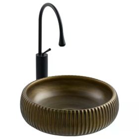 Lena E-4161C Haki Yeşil Tezgah Üstü Porselen Lavabo