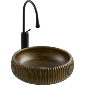 Lena E-4161C Haki Yeşil Tezgah Üstü Porselen Lavabo