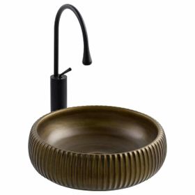 Lena E-4161C Haki Yeşil Tezgah Üstü Porselen Lavabo
