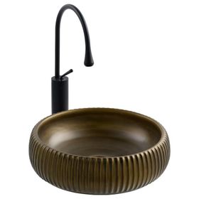 Lena E-4161C Haki Yeşil Tezgah Üstü Porselen Lavabo