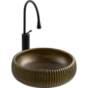 Lena E-4161C Haki Yeşil Tezgah Üstü Porselen Lavabo
