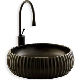 Lena E-4161S Siyah Tezgahüstü Lavabo