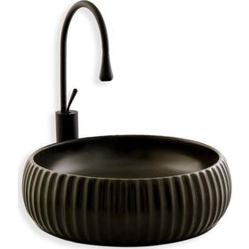 Lena E-4161S Siyah Tezgahüstü Lavabo