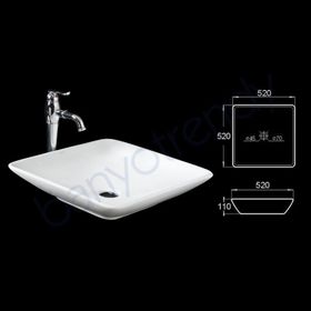 Lena E-4611 52 cm Tezgah Üstü Lavabo
