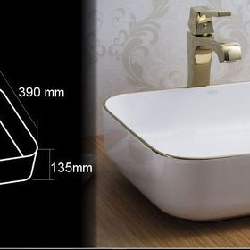 Lena E-4619A Tezgah Üstü Porselen Lavabo