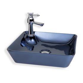 Lena E-4620L Tezgah Üstü Metalik Lacivert Lavabo