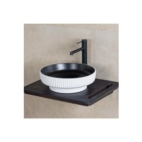 Lena E-W1501MSB Mat Siyah Beyaz Tezgah Üstü Lavabo