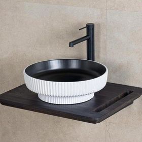 Lena E-W1501MSB Mat Siyah Beyaz Tezgah Üstü Lavabo