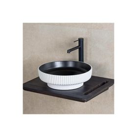 Lena E-W1501MSB Mat Siyah Beyaz Tezgah Üstü Lavabo