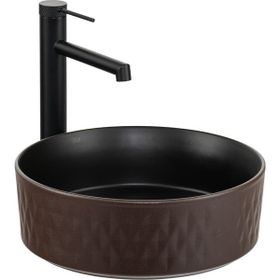 Lena E-W5001KS Mat Kahve Siyah Tezgahüstü Lavabo
