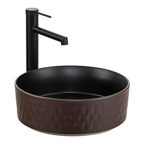 Lena E-W5001KS Mat Kahve Siyah Tezgahüstü Lavabo