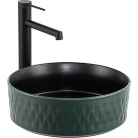 Lena E-W5001YS Mat Yeşil Siyah Tezgah Üstü Lavabo
