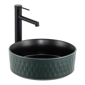 Lena E-W5001YS Mat Yeşil Siyah Tezgah Üstü Lavabo