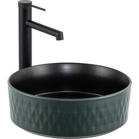 Lena E-W5001YS Mat Yeşil Siyah Tezgah Üstü Lavabo