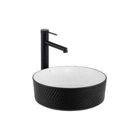 Lena E-W5002SB Mat Siyah Beyaz Tezgah Üstü Lavabo