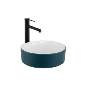 Lena E-W5002YB Mat Yeşil Parlak Beyaz Tezgah Üstü Lavabo