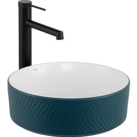 Lena E-W5002YB Mat Yeşil Parlak Beyaz Tezgah Üstü Lavabo