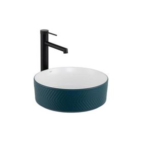 Lena E-W5002YB Mat Yeşil Parlak Beyaz Tezgah Üstü Lavabo