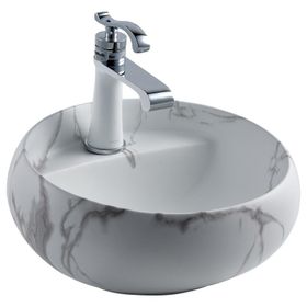 Lena EH-4660M6 Beyaz Mermer Tezgah Üstü Lavabo