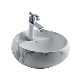 Lena EH-4660M6 Beyaz Mermer Tezgah Üstü Lavabo