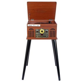 Lenco TCD-2600 Ayaklı Ahşap Dahili Hoparlörü FM Radyo CD Player ve Bluetooth Pikap