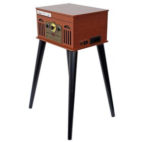 Lenco TCD-2600 Ayaklı Ahşap Dahili Hoparlörü FM Radyo CD Player ve Bluetooth Pikap