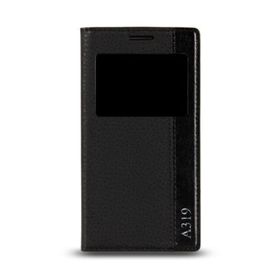 Lenovo A319 Siyah Gizli Mıknatıslı Pencereli Magnum Kılıf