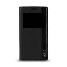Lenovo A319 Siyah Gizli Mıknatıslı Pencereli Magnum Kılıf