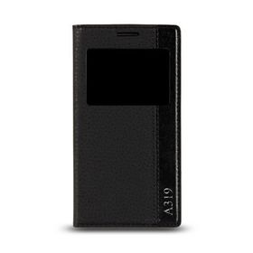 Lenovo A319 Siyah Gizli Mıknatıslı Pencereli Magnum Kılıf