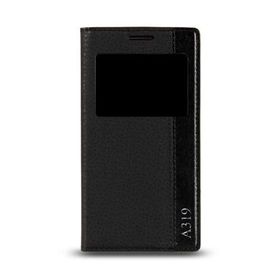 Lenovo A319 Siyah Gizli Mıknatıslı Pencereli Magnum Kılıf
