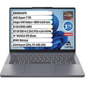 Lenovo IdeaPad Slim 3 14ARP10 83K600A6TR Ryzen 7 170 16GB RAM 512GB SSD FreeDOS 14 inç Laptop