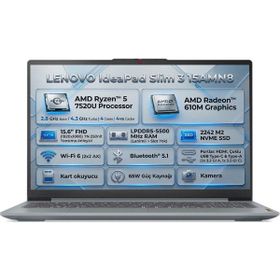 Lenovo IdeaPad Slim 3 15AMN8 82XQ00RWTX 002 Ryzen 5 7520U 8GB RAM 512GB SSD Windows 11 Pro 15.6 inç Laptop - Notebook