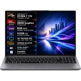 Lenovo IdeaPad Slim 3 16ARP10 83K800DKTR Ryzen 7 170 8GB RAM 512GB SSD FreeDOS 16 inç Laptop