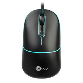 Lenovo Lecoo MS110 RGB Sessiz Tuşlu Kablolu Siyah Optik Mouse
