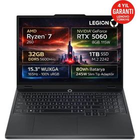 Lenovo Legion 5 15AHP10 83M00064TR Ryzen 7 260 32GB RAM 1TB SSD RTX 5060 FreeDOS 15.3 inç Oyun Bilgisayarı
