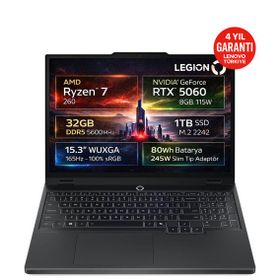 Lenovo Legion 5 15AHP10 83M00064TR Ryzen 7 260 32GB RAM 1TB SSD RTX 5060 FreeDOS 15.3 inç Oyun Bilgisayarı
