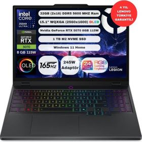Lenovo Legion 5 15IAX10 83F00087TR Ultra 7 255HX 32GB RAM 1TB SSD RTX 5070 Windows 11 Home 15.1 inç Oyun Bilgisayarı