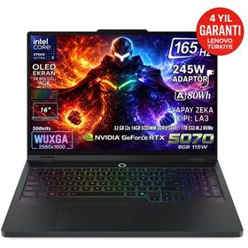 Lenovo Legion Pro 5 16IAX10 83F3008BTR Ultra 9 275HX 32GB RAM 1TB SSD RTX 5070 FreeDOS 16 inç Oyun Bilgisayarı