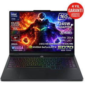 Lenovo Legion Pro 5 16IAX10 83F3008BTR Ultra 9 275HX 32GB RAM 1TB SSD RTX 5070 FreeDOS 16 inç Oyun Bilgisayarı