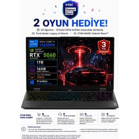 Lenovo LOQ 15IPH11 83SL001ATR Ultra 7 356H 16GB RAM 1TB SSD RTX 5060 FreeDOS 15.3 inç Gaming Laptop