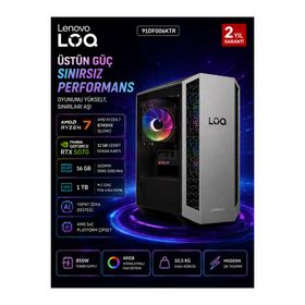 Lenovo LOQ Tower 26ADR10 91DF006KTR Ryzen 7 8745HX 16GB RAM 1TB SSD RTX 5070 FreeDOS Oyun Bilgisayarı