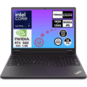 Lenovo ThinkPad P16V G2 21KYS03CTX 033 Ultra 7 155H 96GB RAM 1TB SSD 4GB RTX 500 ADA Windows 11 Pro 16 inç Laptop - Notebook