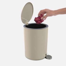 Lenox 5 lt Bej Pedallı Çöp Kovası