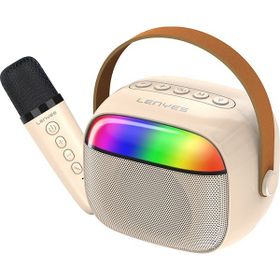 Lenyes S227 V5.3 Bej Rgb Işıklı Askılı Mikrofonlu Bluetooth Speaker Hoparlör