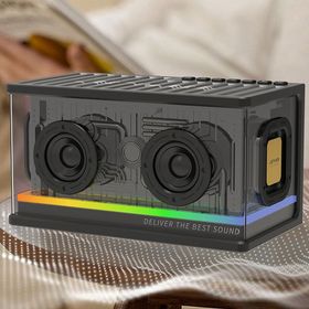 Lenyes S839 RGB Işıklı Taşınabilir TWS Siyah Bluetooth Hoparlör