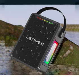 Lenyes S857 RGB Işıklı Çift Mikrofonlu Taşınabilir TWS Siyah Bluetooth Hoparlör