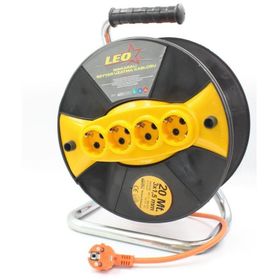 Leo 3x1.5 mm 20 mt Seyyar Makaralı Uzatma Kablosu
