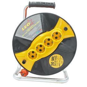Leo 3x1.5 mm 50 mt Seyyar Makaralı Uzatma Kablosu