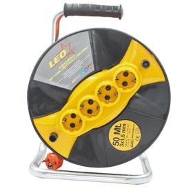 Leo 3x1.5 mm 50 mt Seyyar Makaralı Uzatma Kablosu